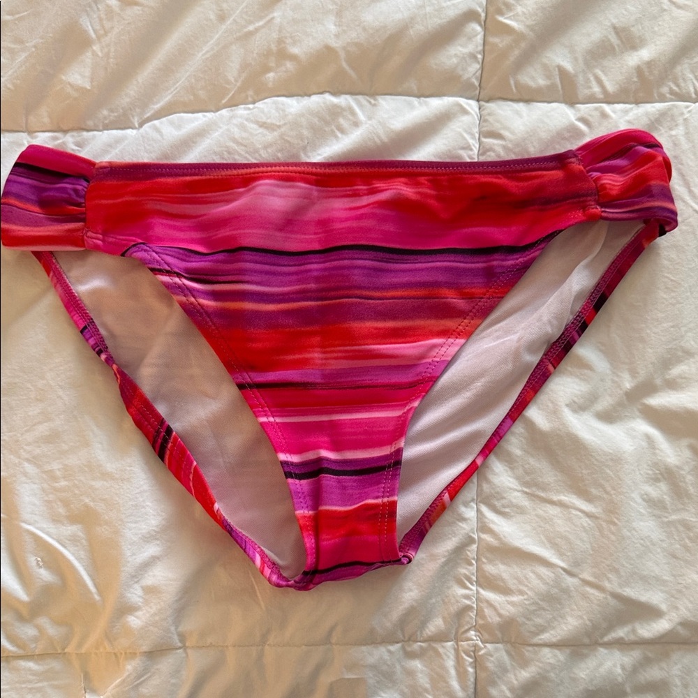 Maidenform Vibrant Pink Striped Bikini Bottom